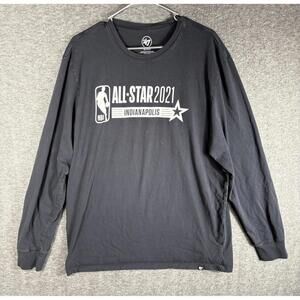47’ All Star 2021 Indianapolis NBA Long Sleeve Shirt Men’s XXL Black